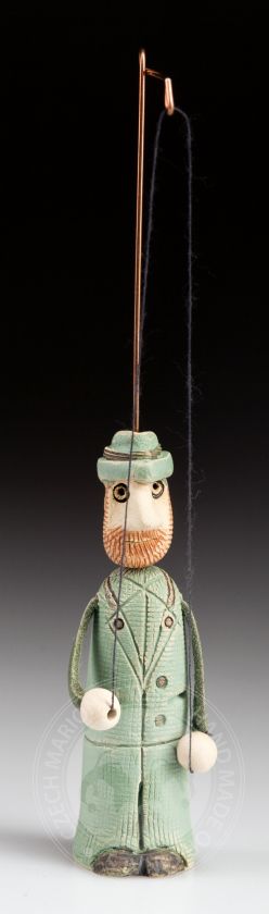 Ceramic puppet of a gamekeeper