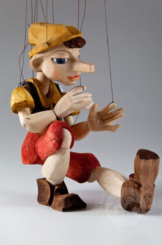 Pinocchio Hand Carved Puppet L Size Czech