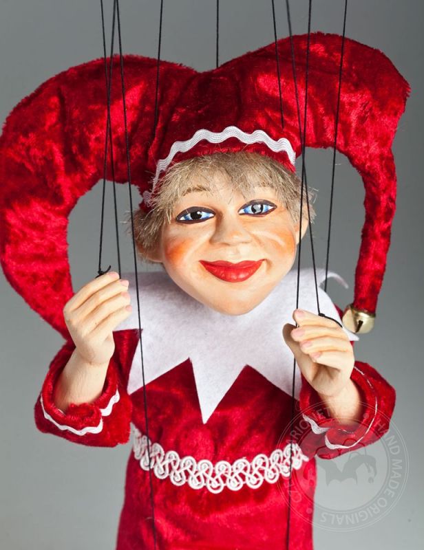 Red Jester Marionette | Czech Marionettes
