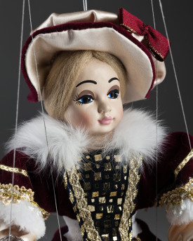 Comtesse Anna - une marionnette d'une tendre blonde avec un chapeau approprié