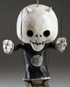 Superstar Devil Skeleton - a hand carved string puppet with an original look