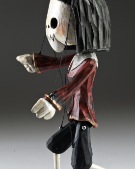 Superstar Skeleton of Devil lady - a hand carved string puppet with an original look