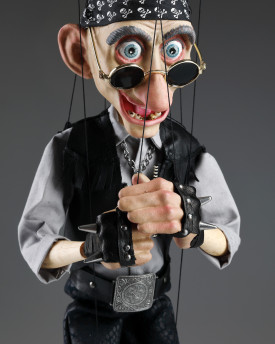 Motorradfahrer, perfekt bewegliche 45cm Marionette