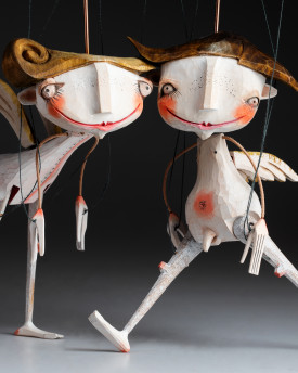 Friendly angel - wooden hand-carved marionette