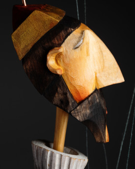 Youthful king - wooden hand-carved marionette