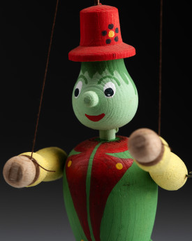 Duende del Agua - Mini Marioneta de Madera