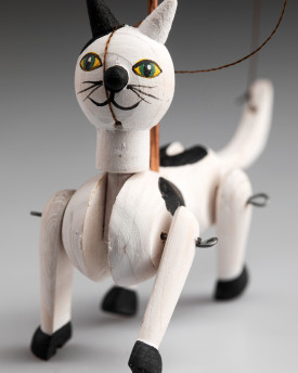 Gato - Mini Marioneta de Madera