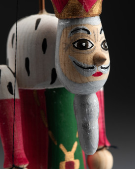 Rey - Mini Marioneta de Madera