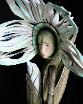 Fée Fleur - Marionnette en bois sculptée à la main
