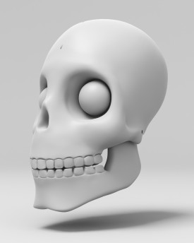 3D-Modell eines Rockstar-Skelettkopfes