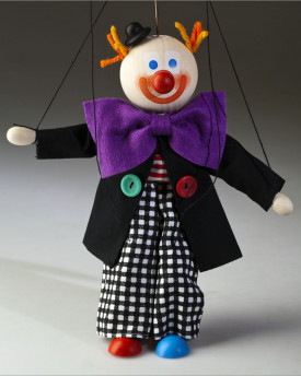 Clown petite marionnette en bois