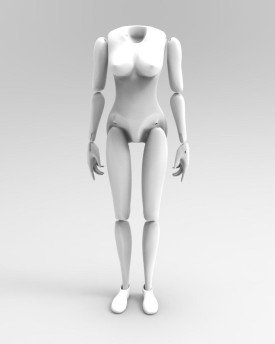 3D Modèle du corps d'une femme pour l'impression 3D pour marionnette cca 60cm