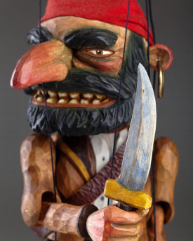 Pirate Captain Morgan Wooden Hand Carved Marionette