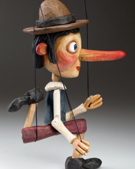 Wooden happy Pinocchio