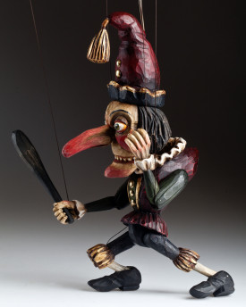 Mr. Punch - a marionette of a famous figure of British literature carved from linden wood