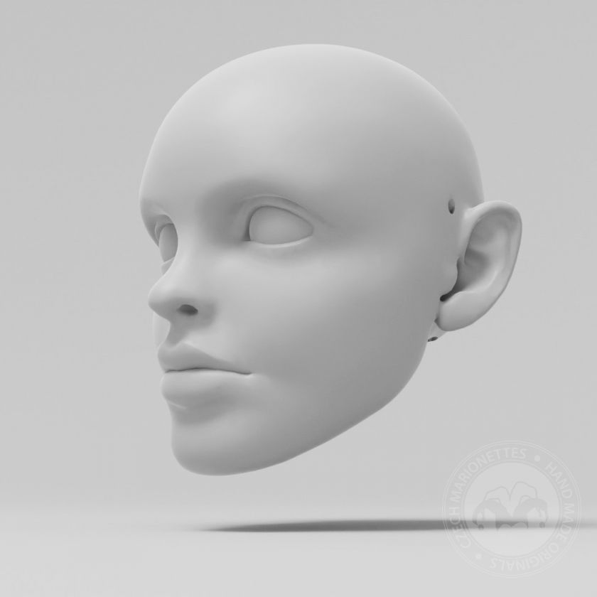 Little Girl, 3D hoofdmodel voor 60cm pop, stl voor 3D printen