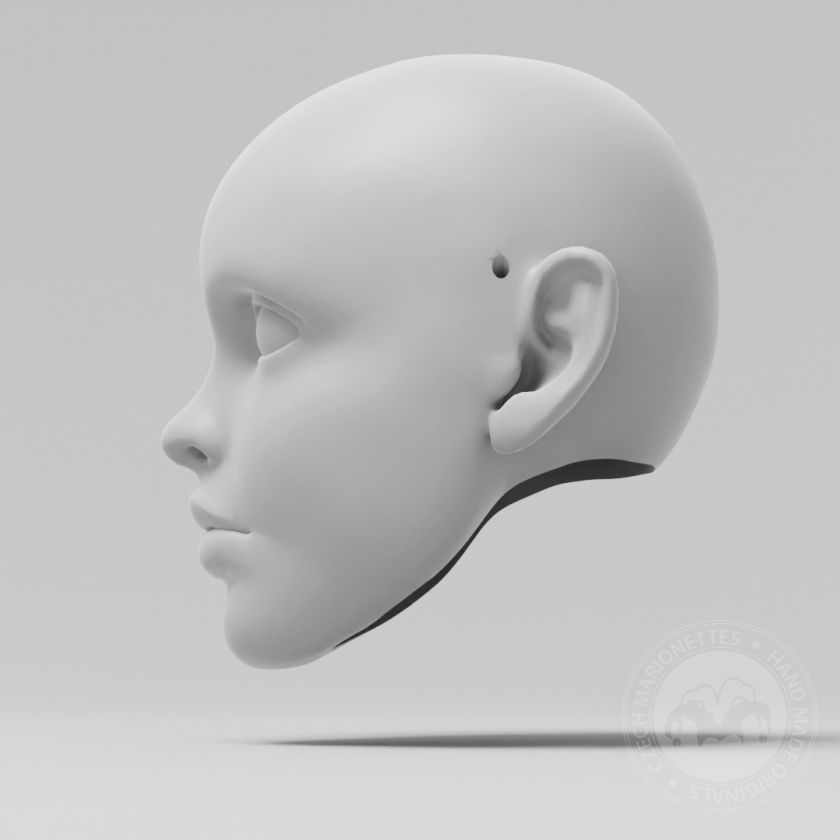 Little Girl, modello di testa 3D per pupazzo da 60 cm, stl per stampa 3D