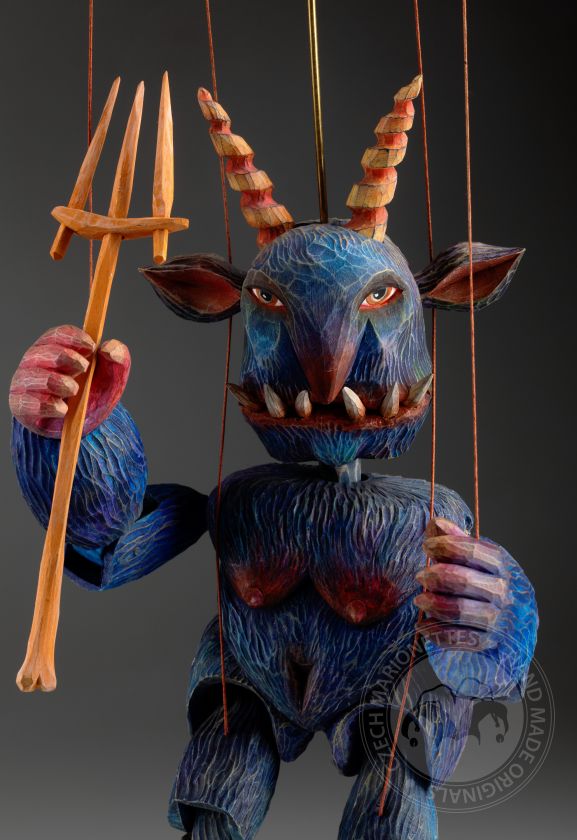 Funky Devil - Tschechische Marionette aus Holz