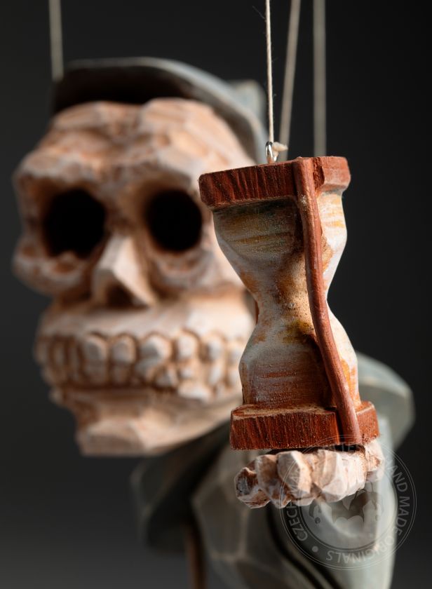 Morte - Marionetta ceca in legno intagliata a mano