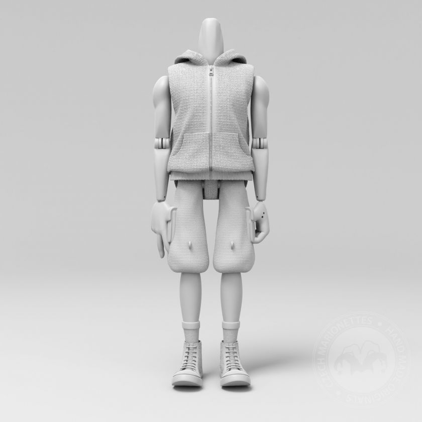 Körpermodell mit Weste für den 3D-Druck