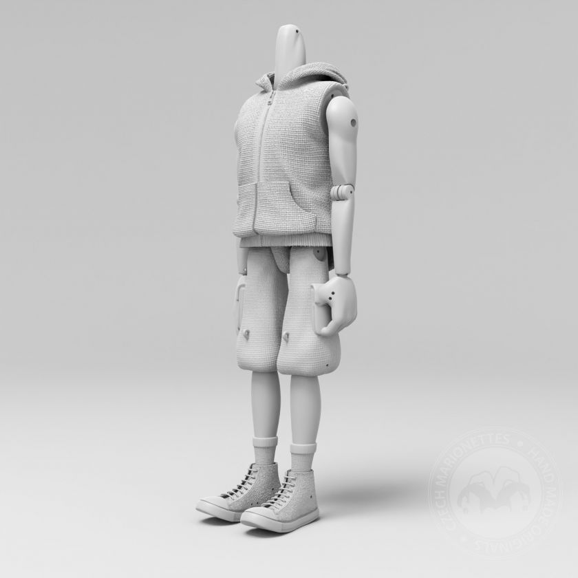 Körpermodell mit Weste für den 3D-Druck