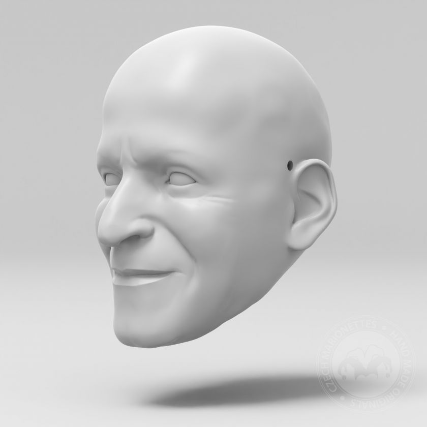 Modèle 3D de la tête d'un homme