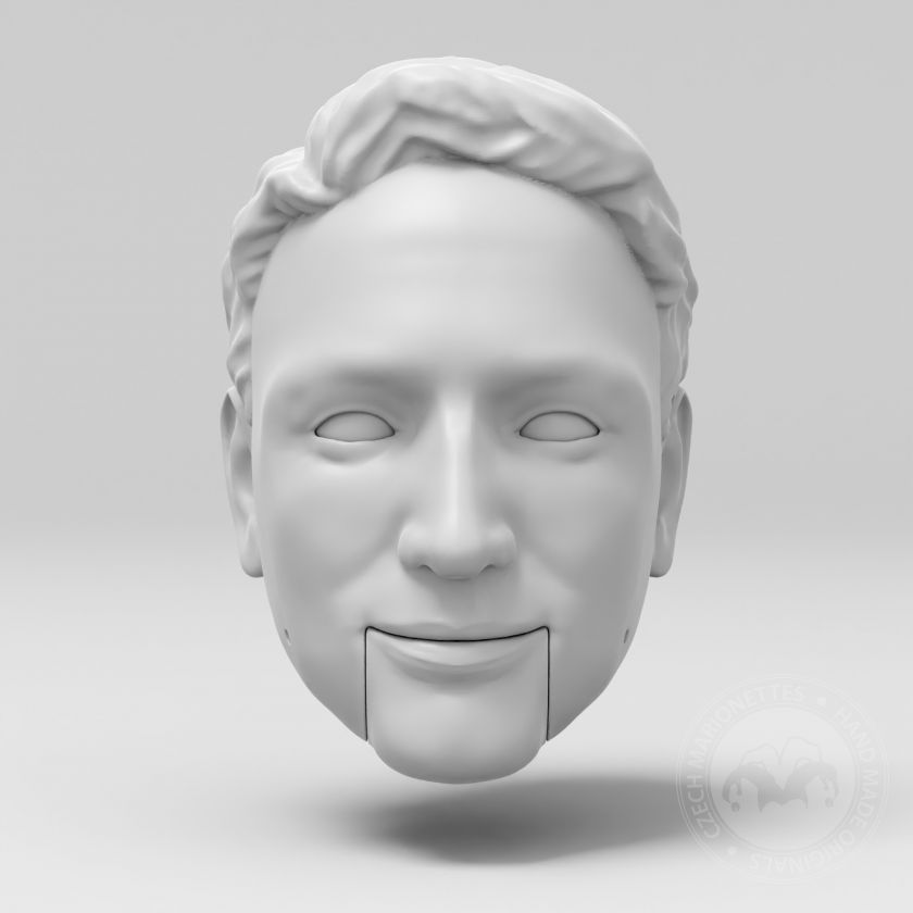 Modello 3D della testa di un giovane uomo