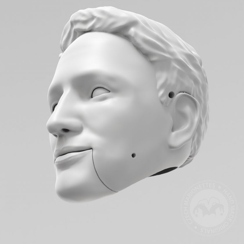 Modello 3D della testa di un giovane uomo