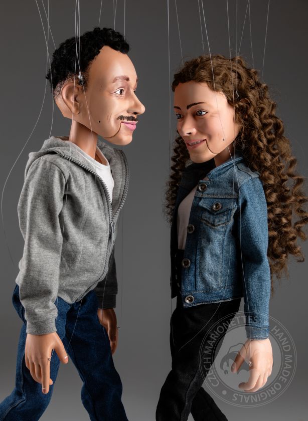 Un couple de marionnettes portrait sur mesure - 60 cm (24 pouces) de hauteur