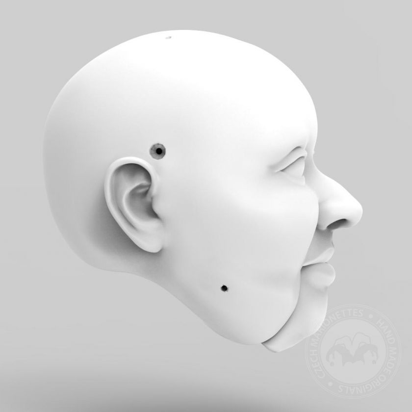 3D-Modell eines dicken Mann / Frau-Kopfes für 3D-Druck 135 mm