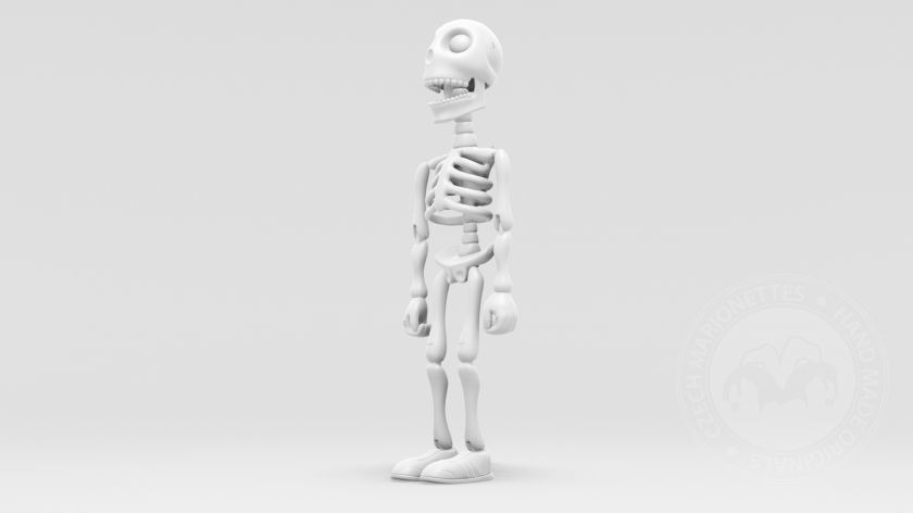 Skeleton marionette in 3D model