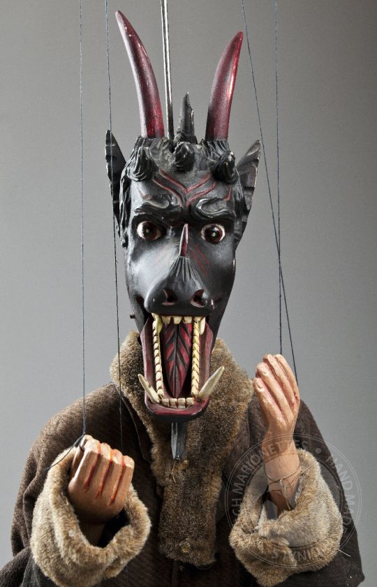 Devil with a dog head - antique marionette