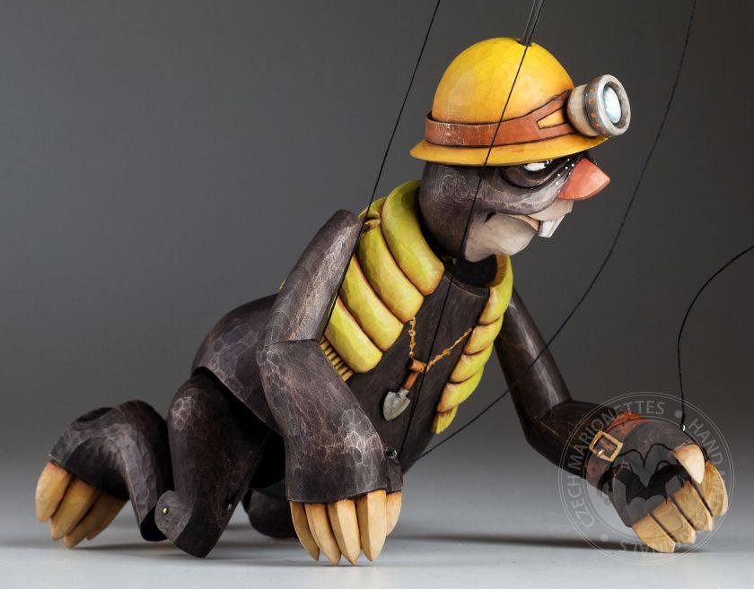 Mole as a marionette of miner from Zoo Sapiens collection