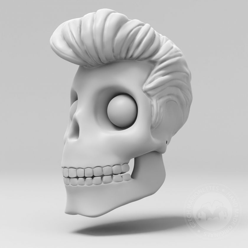 Modèle de Crâne aux yeux d'Elvis Presley pour l'impression 3D 180 mm