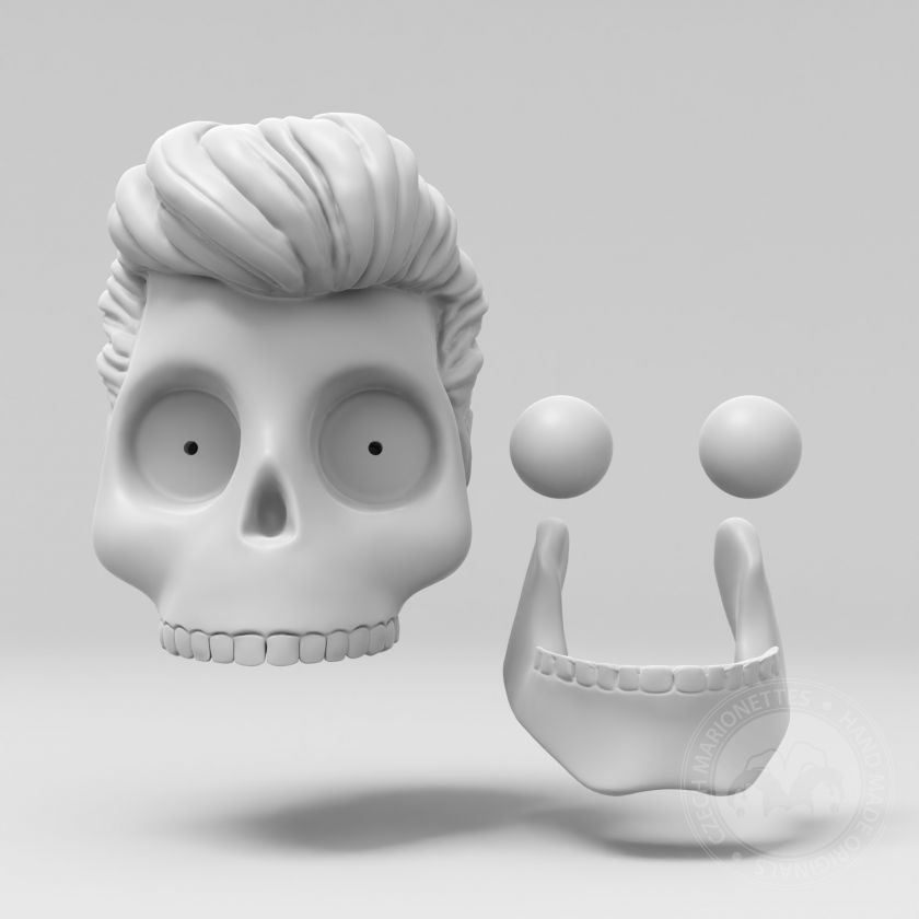 Modèle de Crâne aux yeux d'Elvis Presley pour l'impression 3D 180 mm