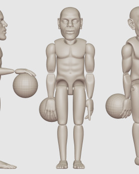 Modelo 3D de Marioneta Completa de Lebron James + Controlador (40 pulgadas, ojos y boca móviles)