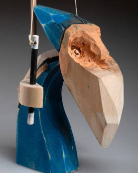 Zauberer – handgeschnitzte Stehpuppe aus Holz