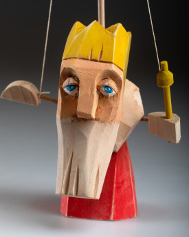 König – handgeschnitzte Stehpuppe aus Holz