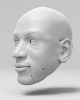 3D-Modell des Kopfes von Michael Jordan für den 3D-Druck