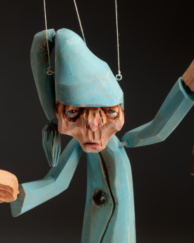 Sleepy – handgeschnitzte tschechische Marionette aus Holz
