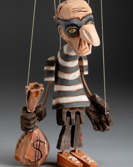 Räuber - Holzstangenmarionette