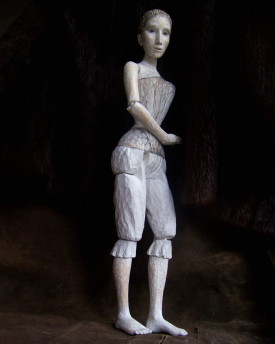 Gentle Misterious Lady - Wooden Hand-carved Marionette