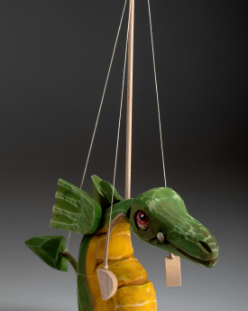 Drache - hölzerne handgeschnitzte stehende Marionette