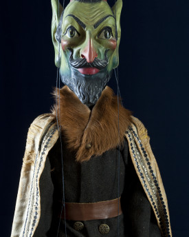 Antike Holzmarionette – Teufel