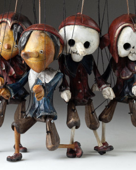 Superstars – Handgeschnitzte Marionetten-Sammlung von 4 Puppen