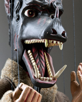 Teufel mit Hundekopf - antike Marionette