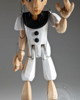 Pierrot – Handgeschnitzte Marionette (Größe S)