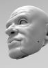 foto: Homme âgé, modèle de tête 3D, yeux mobiles et bouche ouverte, pour impression 3D
